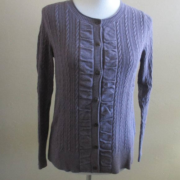 Eddie Bauer Sweaters - EDDIE BAUER BUTTON FRONT LONG SLEEVED PURPLE SWEATER SMALL